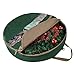 Wreath Storage Container - Canvas Bag with Clear Window and Handles Holds 48-Inch Artificial Wreath with Compartment for Ornaments by Elf Stor (Green)
