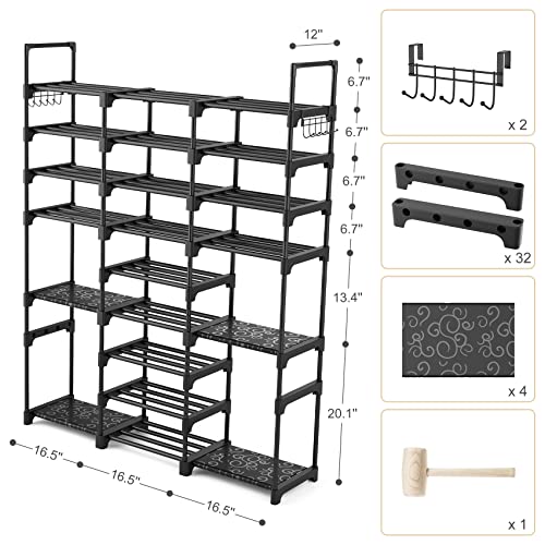 WEXCISE Tall Shoe Rack Organizer 9 Tiers 5055 Pairs Large Shoe Rack