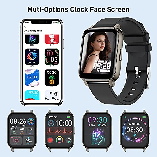 Smartwatch, Reloj Inteligente Deportivos Hombre Mujer Pantalla TFT de 1,69”, Impermeable IP68 Pulsera Actividad Sport con Fitness Tracker Monitor de Sueño Contador Caloría Pulsómetros Podómetro Negr