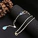 F-U Punk Sky Blue Teardrop Pendant Y necklace Long Chain Statement Necklace