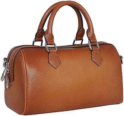 Amazon.com: ROUROU Boston Bag for Women Genuine Leather Handbag