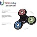 TeeJay Fidget Spinner by Premium Quality Tri Spinner - Perfect for ADHD EDC ADD Anxiety Autism and Boredom - Super Quite Focus Toy for Kids and Adults (Black/Multi Color with Ceramic Bearing)