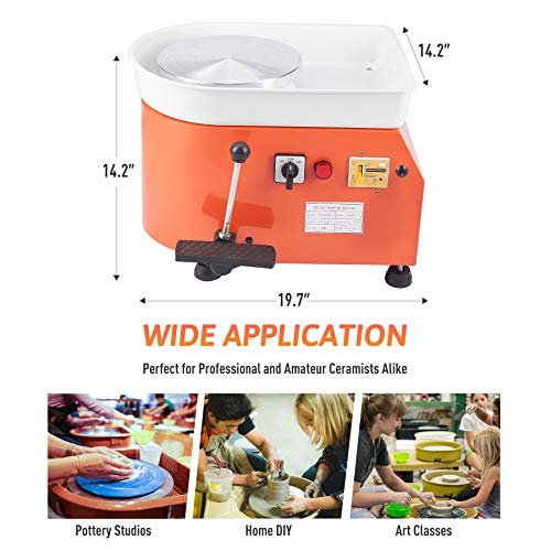 CREWORKS Pottery Wheel, Electric Pottery Forming Machine with Foot
