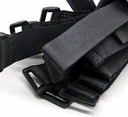 Hook Loop Nylon Straps Cable Ties w/ Buckle Band Luggage Strap 2x60cm. 10Pieces.