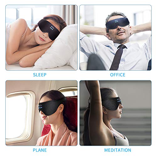 Sleep Headphones Bluetooth Eye Mask, TOPLANET Sleeping Headphoens With Timer Wireless 3D Sleep Mask, Music Play Sleeping Headphones with Built-in HD Speaker Perfect for Side Sleepers Insomnia Airplane