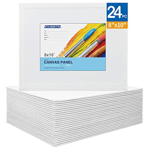 FIXSMITH Painting Canvas Panels 24 Pack Canvas Board,8x10 Inch Primed