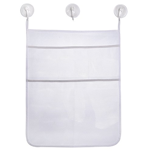 eBoot Bath Toy Storage Mesh Bag Bath Tub Toy Organizer Baby Toy Holder Net with 3 Pieces Suction Cups Hooks