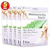 5Pair Foot Hydrating Gel Moisturizer Moisturizing Socks for Women,Girls,Men (Shea Butter & Aloe Vera Extract)