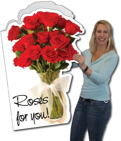 VictoryStore Jumbo Greeting Cards: Giant Valentine's Day Card (Roses), 2' x 3' card with envelope