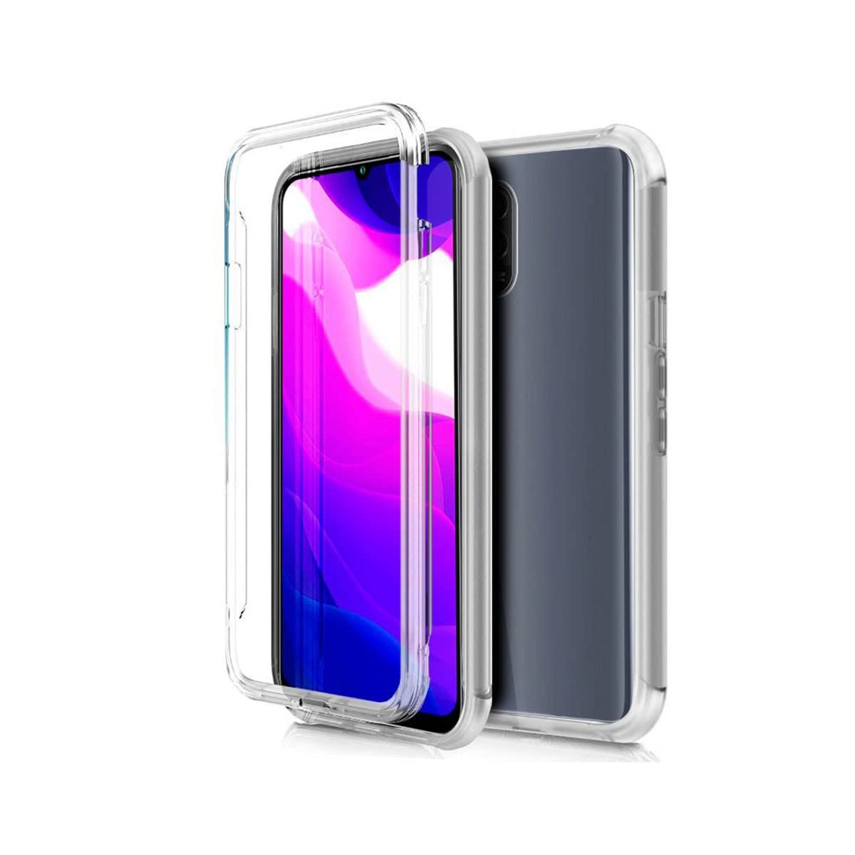 Cool Silicone Case for Xiaomi Mi 10 Lite (Transparent Front + Back)