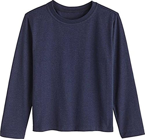 Elegance123 Kids Boys Girls Basic Crew Neck Plain Cotton Long Sleeve T-Shirt Tops Uniform Tee(3215) (9/10 Years, Navy)