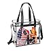 SCKVAOU Clear Stadium Bag Clear Tote Bag Stadium Approved 12 x 12 x 6, with Adjustable Shoulder Strap and Handles (Black)