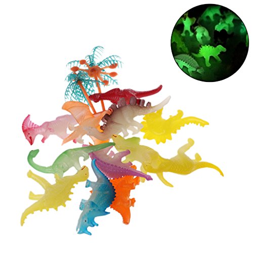 JAGENIE 12pcs Glow in The Dark Luminous Jurassic Dinosaur Toy Model Toys Kids GiftChristmas New Year Gift,1 pc, Random Delivery - Thumbnail 3