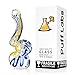 Labs Glass Water Bub Device Blue Yellow with a Carb 5 inch