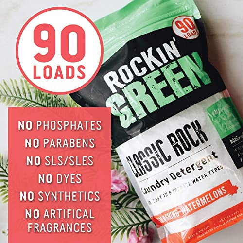 Rockin' Green Classic Rock Laundry Detergent Powder Unscented 45oz All Natural Cleaning