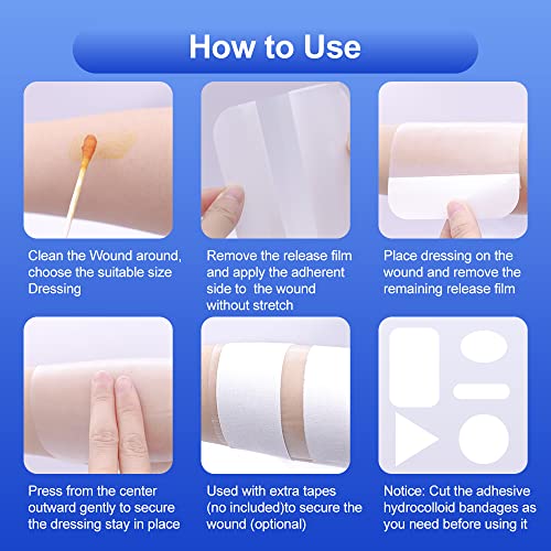 Niceful Hydrocolloid Bandages Large, Adhesive Hydrocolloid Dressing 4