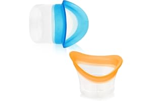 KBPNO 2pcs Eye Wash Cup, Premium Irrigation Tool, Solution Container for Gentle Cleansing, Reusable Cups for Eye Wash (Blue & Orange)