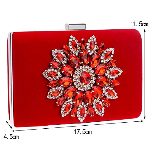YOUTO Evening Party Clutch Bags Night Party Bags Rhinestone Flower Women's Clutches Evening Bag Clutch Purse Bags Special Occasion Evening Handbags Evening Clutches Purses
