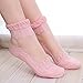 Floosum 4 to 6 Pairs Lace Socks Transparent Ultra Thin Fishnet Socks Elastic Short Mesh Sheer Socks for Women