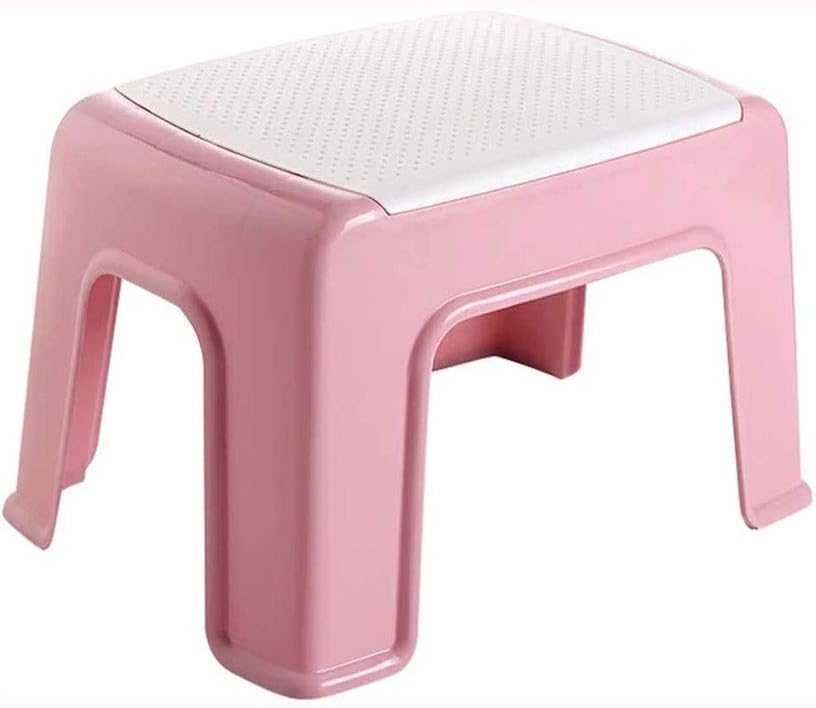 GDBSS Bathing Baby Ottoman, Adult Stool, Shoe Bench, Step Stool, Small Stool, Simple Stool, Great for Bathroom, Toy Room, Kitchen (Color : Pink)