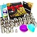 Christmas Russian Piping Tips Set 66pcs - Cake Cupcake Decorating Supplies kit- 25 Icing Nozzles Frosting tips - Ball Tips -30 Bags - 6 Silicone cups - 2 Couplers - Booklet - GIFT BOX by Stanley Fox