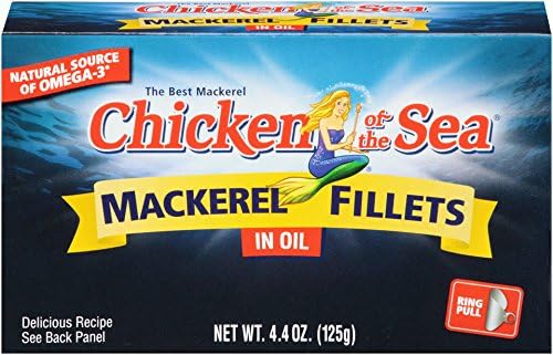 Chicken of the Sea, Mackerel Fillet, 4.4oz (Pack of 24) – Gluten Free, High in Omega 3 Fatty Acids, Protein and Calcium