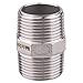 Hex Nipple 1 Inch Male NPT - DERPIPE Stainless Steel 304 Threaded Pipe Fitting for Brew Kit, Home Piping Application