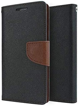 Jai Mahalaxmi Enterprises Luxury Mercury Diary Credit Card Slots and Diary Wallet Style Flip/Back Cover Case for Lenovo K6 Note - Black & Brown