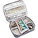 Teamoy Travel Jewelry Organizer Case, Storage Bag Holder for Necklace, Earrings, Rings, Watch and More, High Capacity and Compact,Purple Dots