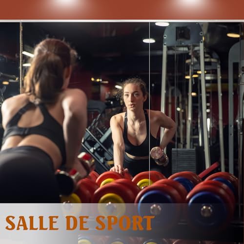 WEER Gym Mirrors, Large Frameless Mirrors, 140 x 42 cm x 2 Pieces, Tempered Glass Wall Mounted Mirrors for Gym, Yoga, Garage, Fitness, Dance, Bedroom