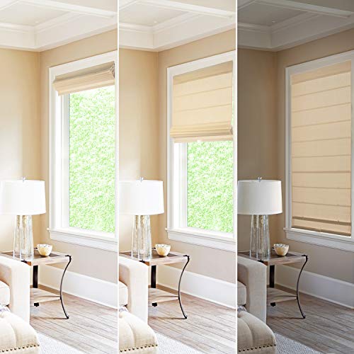 image for CHICOLOGY Roman Shades Rustic 100% Cotton Cascade Window Treatment, 35