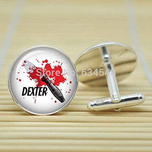 Pretty Lee Dexter Morgan Novelty In Silver Cufflinks Glass Cabochon Cufflinks C3507