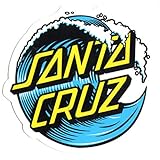 Santa Cruz Skateboard / Surf Sticker - waves surfing skating skate board water small