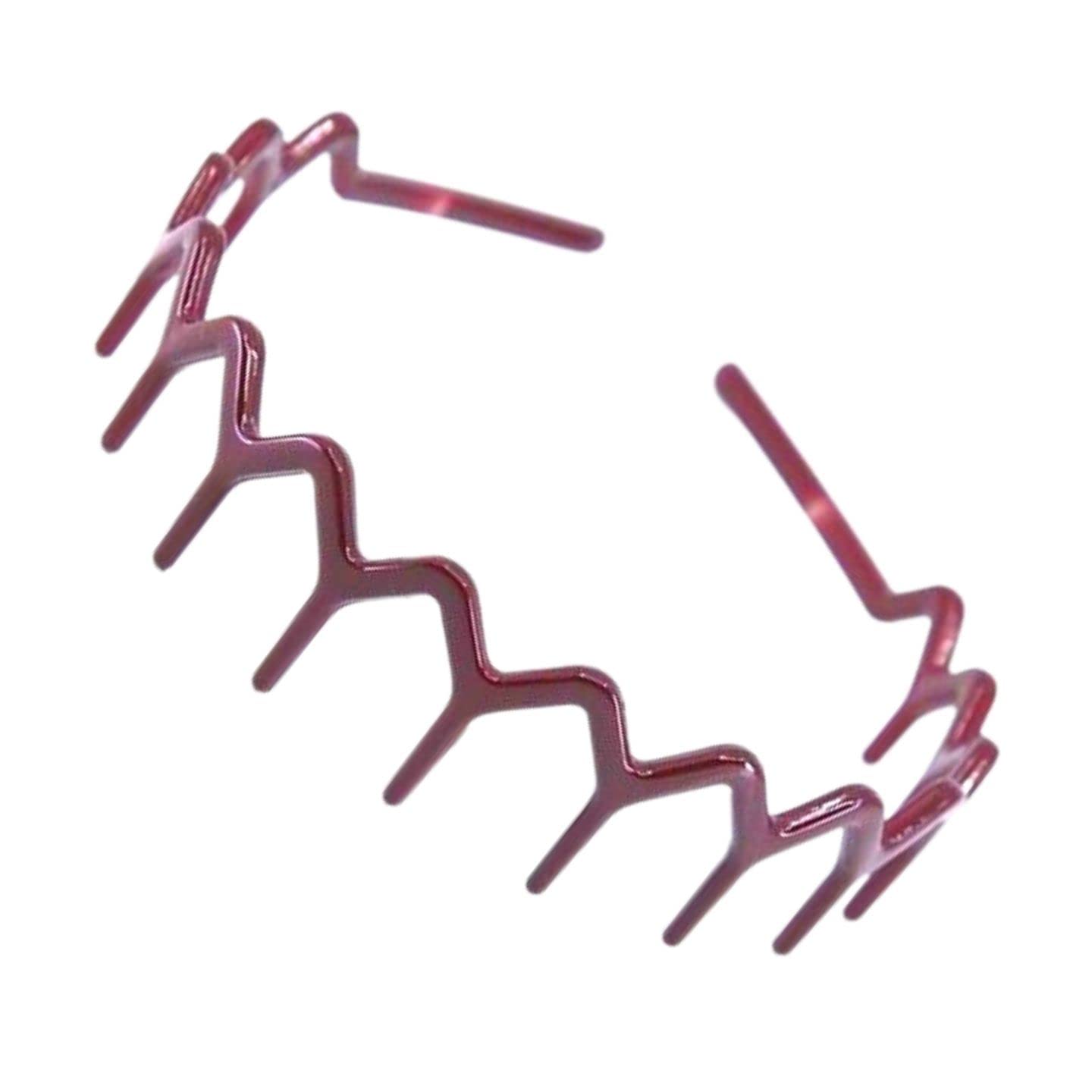 Topkids Accessories Zig Zag Shark Tooth Head Band Teeth Hair Band Alice Band Comb Headband Zigzag Hairband Wavy Grip Wave Gripper Saw Toothed Aliceband (Maroon 3cm Teeth)