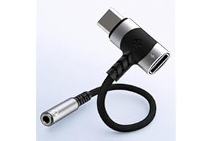 USB-C to 3.5mm Headphone and Charging Adapter, 2-in-1 Type-C Aux Splitter with Fast Charging, Compatible with iPhone, iPad, G