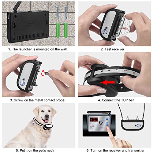 Beinhome Wireless Electric 2 Dog Fence System Electronic Outdoor Wireless Fence for 2 Dogs Rechargeable Receiver Collars - Thumbnail 5