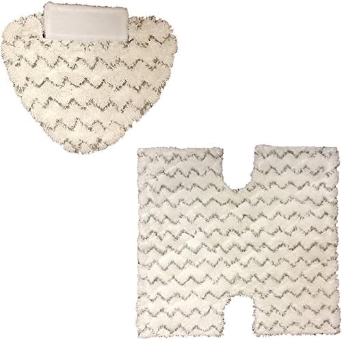 Eshoppercity 2 Replacement Pads (Triangle + Regular) for Shark Genius Touch Free Steam Mop Washable Lift Away S6001 S6002 S6003 3973 S5001 S5002 (1)