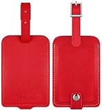 Travelambo Leather Luggage Tag & Baggage Bag Tag & Cruise Tag & Business Card Holder With Buckle