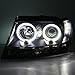 1999-2004 Grand Cherokee Mystery Black Smoked Halo Projector Headlights w/DRL Pair Left+Right 2000 2001 2002 2003