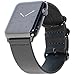 CARTERJETT Genuine Leather Band Compatible with Apple Watch Ultra 49mm & 46mm 45mm 44mm Band - Men Women Sleek Replacement Band for iWatch Series 10 & All Models (S/M - Black)