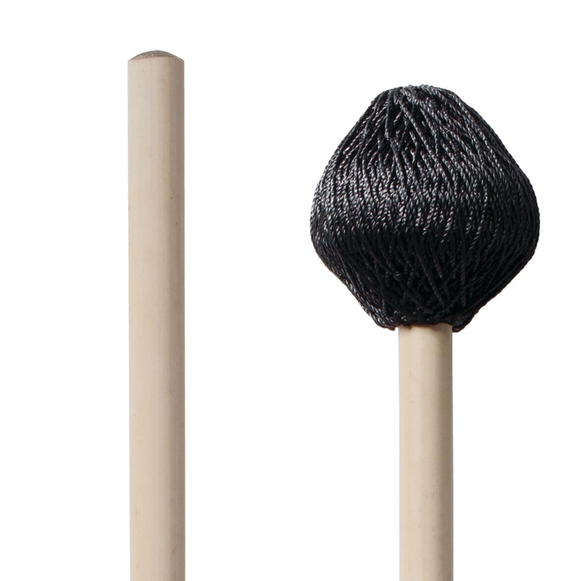 Vic FIrth - Corpsmaster® Series Marimba Mallets - M186 - Yarn - Weighted Rubber Core - Medium - Black — image 1