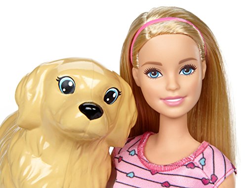 Barbie Newborn Pups Doll & Pets Playset, Blonde