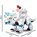 wodtoizi RC Dinosaur Robot Toys Remote Control Walking Dinosaur Roar Dino Robot Triceratops Intelligent Interactive Educational Dancing Singing Missiles Launch Water Mist Spray Storytelling Learning