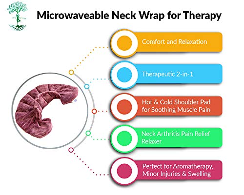 Zen Therapy - Microwavable Neck Wrap for Therapy | Hot & Cold Neck Shoulder Pad | Soothes Muscle & Arthritis Pain | Neck Heat Pad for Aromatherapy, Minor Injuries, Swelling & Stress Relief
