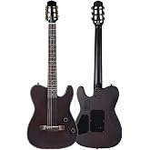 Bullfighter Silent Guitar Acoustic Nylon String Acoustic Electric Guitar | Thin Body Acoustic Electric Guitar, Mahogany body, Classical Headstock, Lightweight Travel &amp;Practice Guitar