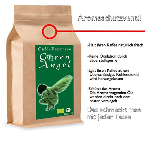 C&T Bio Espresso / Cafe Kaffeebohnen "Green Angel" 100 % Arabica (Ganze Bohnen , 16 x 1000 g)- Gastropack Sparpack – Bild 4