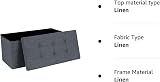 Dripex Folding Linen Storage Ottoman 80L Dark Gray 76x38x38 cm view 2