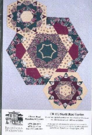 Starlit Rose Garden - 2 Quilted Designs [Centerpiece, Tablecloth or Tree Skirt]