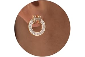 Hothink H Stud Earrings 14K Gold Plated Earrings Enamel Earrings Dainty Stud Earrings for Women Birthday Gifts for Women