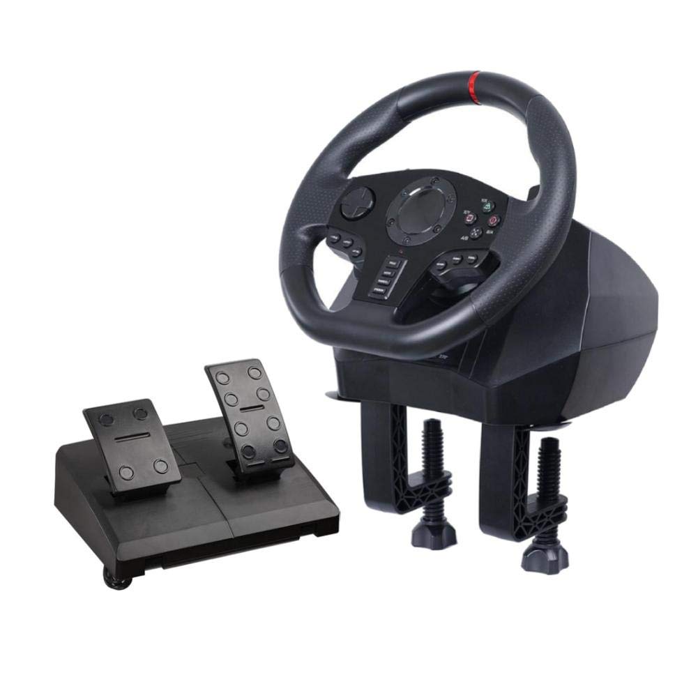 Ablerfly Multi Format Steering Wheel with Pedals, Realistic Steering Wheel Controller Accessory for Car Racing Simulator on Console